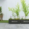 Maceta de Flores para Patio Exterior Balcón Calle Dorada Plaza Divisor Caja de Flores de Hierro Departamento de Ventas Canaleta Rectangular para Plantar Flores