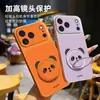Adecuado para iPhone 18 Pro Max, Funda de Teléfono con Soporte de Panda Pequeño, Cubierta Protectora de Cuero Manzana 17 Dibujos Animados de Moda 16