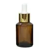 Botella Cosmética 30ml Botella con Gotero Marrón Hombro Inclinado Botella de Vidrio Transparente Botella para Esencia Muestra Marrón Subbotella