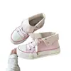 Sapatos Casuais de Lona com Solado Grosso Versáteis Femininos 2026 Primavera/Outono Novos Sapatos Brancos Dopamina de Bolinhas Dupla Face Moda Casual Sapatos de Skate