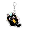 Chaveiro Acrílico Fofo Gato Luo Xiaohei Transfronteiriço, Pingente Pequeno Gato Preto, Decoração de Mochila, Chaveiro Personalizado Atacado