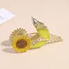 Corea del Sur Nuevo clip de girasol elegante pasador para el pelo mujeres parte trasera de la cabeza elegante metal de alta calidad pinza de tiburón tocado