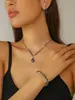Moderna Joyería Sencilla de Lujo Ligero de Moda Collar Corto Collar de Circonita Cruz de Pedrería Venta Caliente Transfronteriza Collar de Boda para Mujer