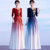Vestido de Performance para Coro Feminino, Novo Vestido Longo para Apresentadora, Estudante, Adulto, Recitação de Poesia, Banquete, Elegante Vestido de Noite