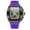 Explosiones de AliExpress ONOLA Transmisión en Vivo de TikTok Reloj Multifuncional Impermeable para Hombre Correa de Silicona Deportivo de Cuarzo para Hombre