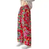 Verano 2025 Nuevo Estilo Hong Kong Ins Estampado Digital Completo Pantalones Casuales para Hombre Pierna Recta Perezosa Pantalones Largos Ropa para Mujer