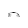 E-commerce transfronteiriço popular aço inoxidável zircônia redonda quatro garras dente interno piercing de nariz piercing de lábio tipo U/C joia para perfuração fabricante