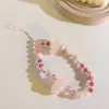 Menina Apimentada Urso Rosa e Preto Coração Menina Fofa Corrente de Contas Chaveiro Ins Corrente para Pendurar Corrente de Celular Doce Cool Cordão Anti-Queda para Meninas
