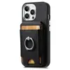 Adecuado para Apple 16Promax Modelo de Anillo Giratorio Multiángulo con Apertura Arriba y Abajo 15/14 Funda Trasera para Teléfono con Ranura para Tarjeta