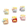 Mini Joias de Resina com Laço Acessórios de Batata Frita DIY Manual Luvas de Manicure Meias de Cinco Dedos Brinquedos Acessórios Culturais e Criativos