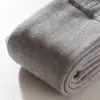 Leggings Grises con Rayas Verticales Adelgazantes de Micro Presión para Mujer, Pantalones Térmicos de Otoño e Invierno, Forrados de Felpa, Engrosados, Medias Ajustadas con Pie