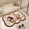Felpudo de Barro Diatómico Imitación Lana, Felpudo para Puerta de Entrada, Absorbente de Agua, Secado Rápido para Baño, Felpudo para Puerta de Casa Fácil de Cuidar