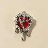 Aretes Punk Creativos Transfronterizos Europeos y Americanos Corazón Encarcelado Lava Amor Sangre Marea para Mujer Venta al Mayoreo