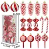 Set de 15 piezas de paleta de caramelo de 6 cm traje navideño bola de Navidad piña colgante de árbol de Navidad regalo de Navidad