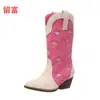 LiuFu 2026 Otoño/Invierno Nuevas Botas Largas de Talla Grande para Comercio Exterior WISH Amazon Botas de Cuero a Media Pantorrilla para Mujer Europeas y Americanas