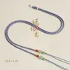 Cordón para Lanyard con Cuenta Dzi Cruzada, Cuerda para Collar con Colgante de Ágata Roja del Sur, Cuerda para Colgante de Jade Tejida a Mano Ajustable para Hombres y Mujeres con Hebilla de Seguridad