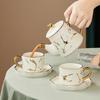 Tetera de cerámica para té y café con platillo Amazon Venta Caliente Regalo de Acompañamiento Características Juego de Té Chapado en Oro Soporte logo