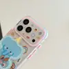 Funda Divertida de Animales de Dibujos Animados Elefante con Soporte para Teléfono Apple 17Promax, Adecuada para 16Pro Doble Capa 18Pro15