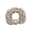 Diadema de Puntos Franceses Rizados para Niños Coreanos Anillo de Intestino de Perla Banda de Goma Cuerda para el Cabello Diadema de Alta Elasticidad y Duradera
