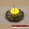Portaincienso de Cerámica Colorida con Base de Aleación, Adorno Estilo Japonés, Bandeja para Incienso, Quemador de Incienso para el Hogar, Doble Uso
