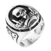 Anillo Popular Retro de Calavera con un Diseño Único, Anillo Punk de Acero Inoxidable en Forma de Cruz de Moda para Hombres