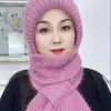 Chapéu de Tricô Quente da Moda e Cachecol Novos para Outono e Inverno para Pessoas de Meia-Idade e Idosos, Chapéu Simples Versátil com Proteção para as Orelhas para Mulheres