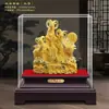 Ornamento de Veludo Flocado Ano do Carneiro Dourado Auspicioso e Desejoso Próspero Riqueza Presente de Reunião Anual Atraindo Riqueza e Tesouro Ornamento