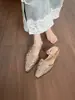Mules de Punta Fina con Pedrería de Moda Coreana para Mujer 2026 Moda Nuevo Estilo que Aumentan la Altura Versátiles para Usar Afuera Transpirables Zapatos Mule