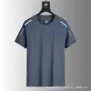 Camiseta de manga corta holgada, talla grande, de seda helada para hombre, cuello redondo, estilo atlético casual, secado rápido, top versátil