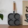 Frigideira de Ferro Fundido para Ovo Frito Panela Doméstica para Hambúrguer de Ovo Sem Revestimento Frigideira para Ovo Frito e Bolinho de Ovo Frigideira Antiaderente Frigideira
