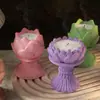 Molde de Loto 3D para Resina de Cristal, Yeso, Cemento DIY Molde de Yeso para Taza de Velas Contenedor de Velas de Capullo de Flor Molde de Silicona