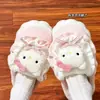 Chinelos de Algodão Fofos de Hello Kitty de Inverno para Mulheres, Uso Doméstico, Antiderrapantes, Quentes Sapatos de Algodão Gato Kt, Coração de Menina Pelúcia Sola Grossa
