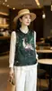 Nova roupa feminina estilo chinês: colete bordado e com contas antigo, nova coleção primavera/outono 2026, top sem mangas retrô