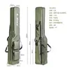 Bolsa de Pesca Plegable Grande de Tres Capas 1.2M1.5M Bolso de Caña de Pescar de Doble Hombro, Bolsa para Caña de Mar, Bolsa Multifuncional para Equipo de Pesca