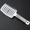 Pente Curvo para Volumizar e Alisar a Raiz do Cabelo, Pente Paleta Massageador, Pente Longo Curvo Revestido de Borracha para Cabeleireiro para Homens e Mulheres