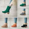 Botas de Lana Europeas y Americanas Transfronterizas, Botines de Lana Transfronterizos de Comercio Exterior para Otoño e Invierno, Botas para Mujer, Botas de Nieve para Mujer con Forro de Felpa de Talla Grande, Modernas