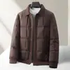 Jaqueta de Penas Masculina Outono e Inverno Estilo Workwear Padrão Nacional 90% Penas de Pato Branco Quente Juventude Luxo de Alto Padrão Negócios À Prova de Frio Casaco Casual