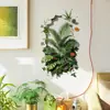 Pegatinas de Pared Autoadhesivas Brup con Plantas Verdes, Monstera, Palma y Flores para Ambiente de Entrada y Pasillo Hs2183Q