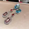 Pendientes de Zirconia Ovalados con Forma de Gota de Agua, Estilo Palacio Retro, Pendientes Elegantes con un Diseño de Nicho, Pendientes de Lujo Ligero de Moda para Mujer