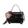 Bolso Cruzado Retro de Lunares y Corazón para Niña Bolso de Hombro Moda Niñas Bolso de Cadena Nuevo Bolso Cubo Pequeño para Niñas