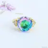 Anillo de Vidrio Colorido Retro Europeo y Americano Ai Yu Banda de Anillo Ajustable Transfronterizo Transmisión en Vivo Venta Caliente Venta al por Mayor S5021511