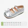 Zapatos de Cuero Infantiles Snuffy Estilo Ballet Plateado Zapatos de Princesa Otoño 2026 Nuevo Estilo Moda para Niña Zapatos Individuales de Suela Suave