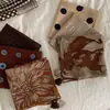 Bufanda de Seda Versátil Estilo Coreano Lunares Borla, Pañuelo Cuadrado para Cintura, Bufanda Estampada Retro, Bufanda Decorativa para Cuello, Venta al por Mayor