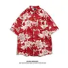 Camisa de Verano 2026 Playa Floral Dibujos Animados Moderna Manga Corta Estilo Hong Kong Retro Floral Camisa de Hombre