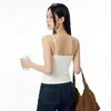 Camiseta sin mangas larga de seda de hielo sin costuras para mujer, para usar en capas o sola, corte ajustado, casual, hermoso diseño en la espalda, camisola básica
