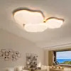Lámpara de Techo para Sala de Estar Estilo Medieval Lámpara Principal para Dormitorio Nuevo Estilo Crema Wabi-Sabi Retro Madera Maciza Nube Protección Ocular Lámpara para Recibidor