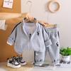 Roupas Infantis Novas Primavera e Outono 2025 Bebê de Um Ano Conjunto Casual Casual Meninos e Meninas Roupa Esportiva Conjunto de Três Peças Tendência