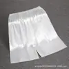 Pantalones de pijama finos de seda para hombre, verano, seda, holgados, casuales, talla grande, pantalones para casa, color liso, shorts de seda helada