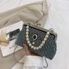 Bolso de Mano con Cadena de Perlas Estilo Coreano 2026 Verano Nuevo Moda Bolso para Mujer con Remaches, Bolso Cruzado, Bolso de Hombro con Clip