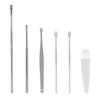 Juego de 6 cucharas para excavar oídos, cuchara para excavar oídos, herramienta para recoger oídos, cuchara portátil con resorte en espiral para limpieza de oídos.